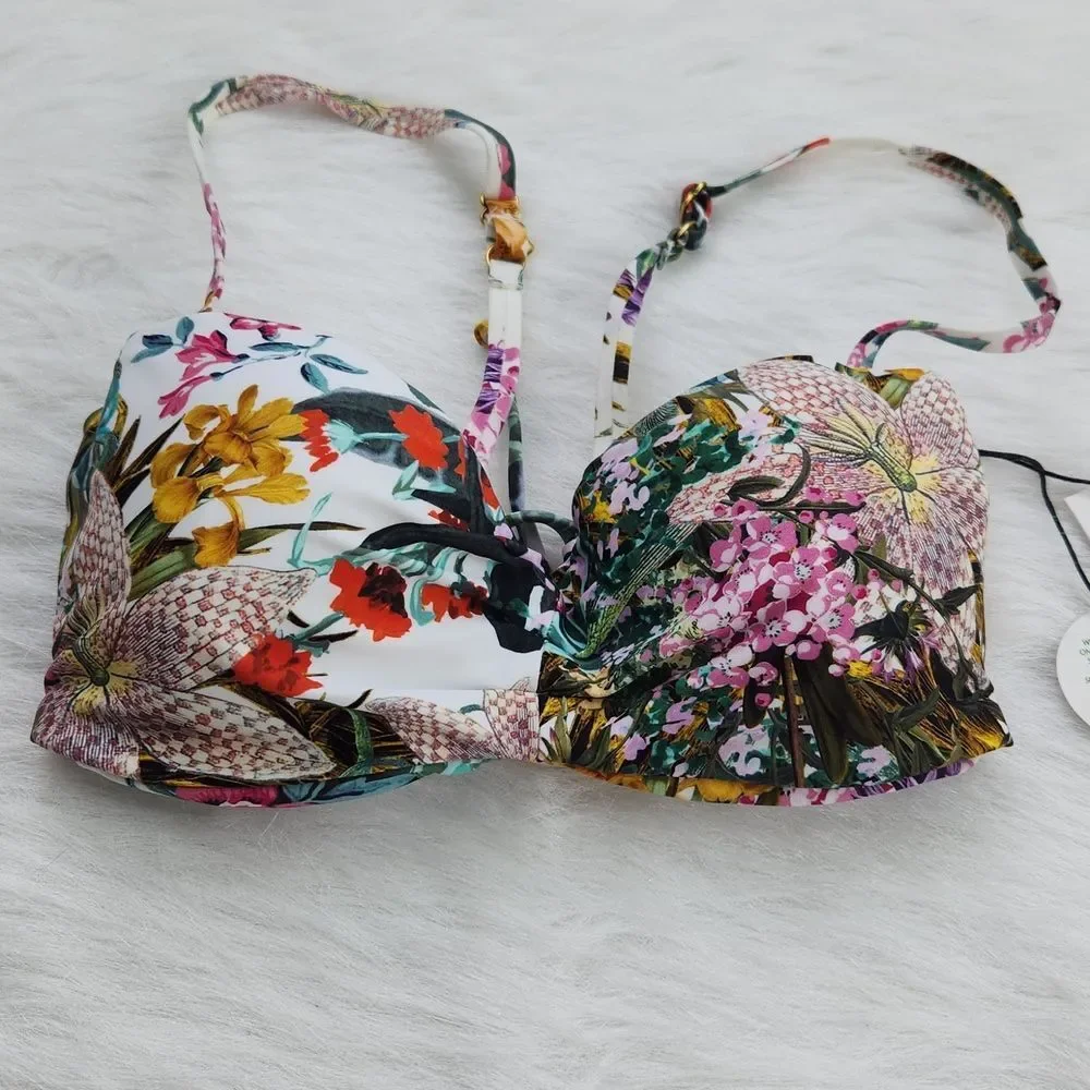 Swiminista $210 Christian Lacroix Joy Bikini Top & Classy Bottom Swimsuit SET XS